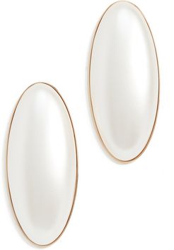 Oval Resin Pearl Earrings