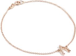 18k Gold Diamond Wishbone Bracelet