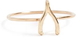 18k Gold Mini Wishbone Ring