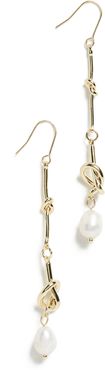 Pearl Dangle Knot Earrings