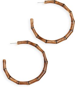 Brown Black Enamel Bamboo Hoops