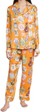 Ceramics Orange Long Pajama Set