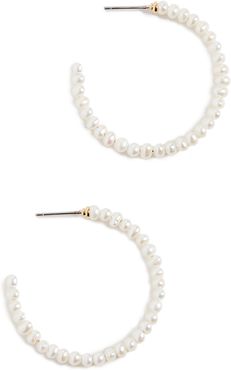 Imitation Pearl Medium Hoops