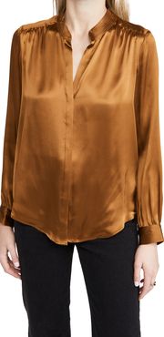 Bianca Band Collar Silk Blouse