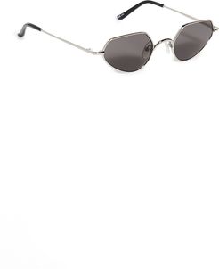 Linda Farrow x Dries Van Noten Metal Narrow Cat Eye Sunglasses