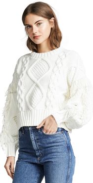 Jasper Fringe Cable Knit Sweater