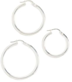 Silver Hoop Set