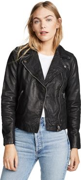 Washed Leather Motorcycle Jacket