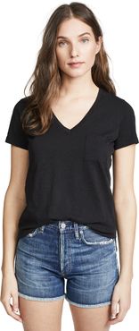 Whisper Cotton V Neck Pocket Tee