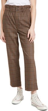 Plaid Paperbag Tapered Pants