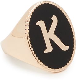 Gothic Initial Signet Ring