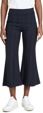 Cropped Flare Pintuck Pants