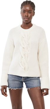 Imitation Pearl Cable Sweater