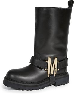 M Logo Moto Boots