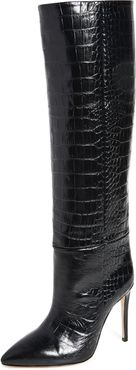 Moc Croco Tall Boots Stiletto Heel