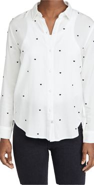 Yvonne Embroidered Hearts Button Down