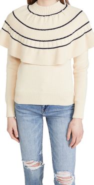 Textural Stitch Capelet Sweater
