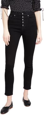 Harper Button Fly High Rise Skinny Jeans