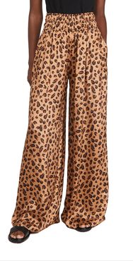 Gathered Waist Pants Leopard