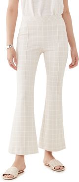 Pull On Cropped Flare Trousers