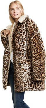 Leopard Hunting Faux Fur Coat