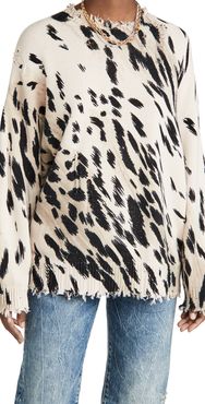 Cheetah Oversized Crew Neck Sweater