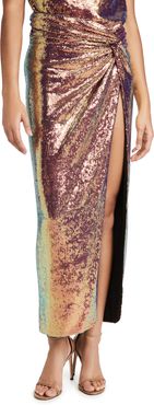 Iridescent Sequins Long Twist Sarong