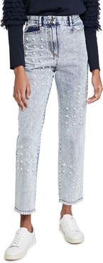 Betty Acid Wash Faux Pearl Jeans