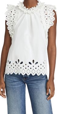 Hazel Eyelet Flutter Sleeve Top