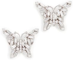 18k White Gold Fireworks Small Butterfly Stud Earrings