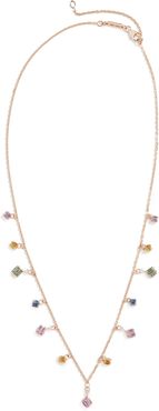 18k Rose Gold Pastel Dangle Necklace