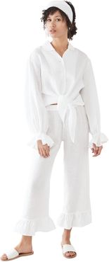 Rumba Linen Lounge Suit In White