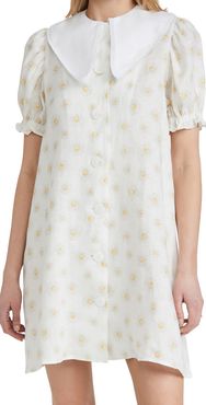 Marie Linen Dress In Daisies