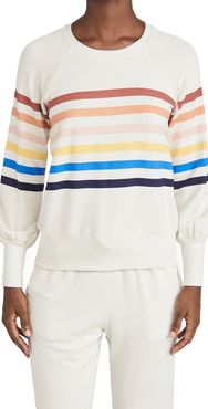 Striped Raglan Sleeve Sweatshirt