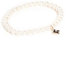 14k Pearl Mini Prong Set Charm Bracelet