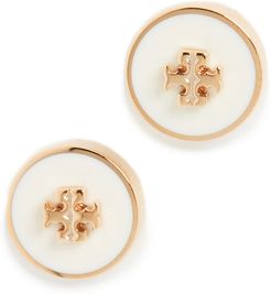 Kira Enamel Circle Stud Earrings