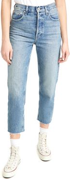 Harper Crop Slim Straight Bite Seam Jeans