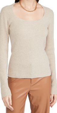 Cashmere Ribbed Square Neck Sweater