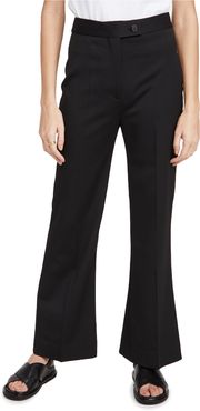 High Waist Cropped Lightweight Stretch Trousers