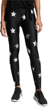 Silver Star Foil Printed Leggings