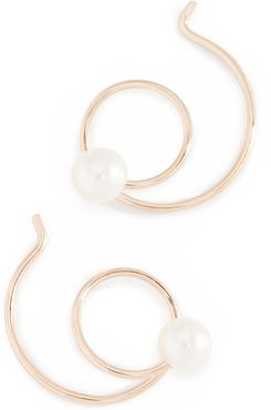 14k Gold Freshwater Cultured Pearl Swirl Earrings