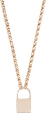14k Gold Large Padlock Necklace
