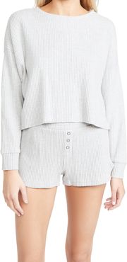 Celine Waffle Long Sleeve Top