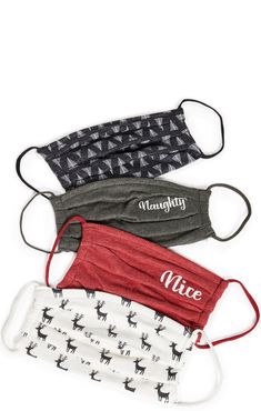 Naughty and Nice 4 Pack Face Coverings