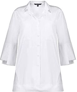 Hemdbluse mit breiter Manschette Camicia da Donna, Bianco, 60