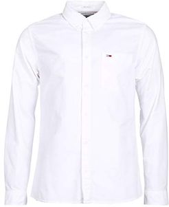Tommy Jeans Tjm Classics Oxford Shirt Camicia, Bianco (Classic White 100), Small Uomo