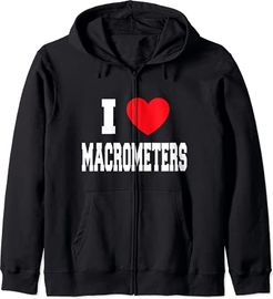 I Love Macrometers Felpa con Cappuccio