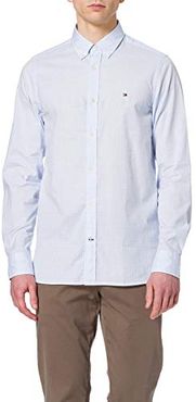 Slim Natural Soft Gingham Shirt Camicia, Breezy Blu/Bianco, M Uomo