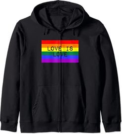 Love Is Love Cute LGBTQ Gay Pride Flag Stuff Queer Aesthetic Felpa con Cappuccio