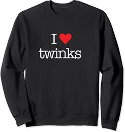 I Love Twinks with Heart Cute Shirt for Gay Men LGBT Pride Felpa
